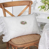 Yeknu with Lotus Frill French Lace Pillow Cover Washed Material Comfortable Embroidered Cushion Cover Soft Pillow Shell Bedroom