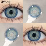 Yeknu  2pcs/Pair Color Contact Lenses Myopia Contact Color Lens Eyes Lenses for Eyes Blue Lenses with Diopters Yearly Cosmetics