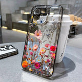Yeknu  Abstract Plants Flower Phone Case For iPhone 16 Pro Case iPhone 13 15 14 11 12 17 Pro Max 7 8 Plus XR 16e XS SE Clear Soft Cover