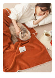 Yeknu solid color waffle double-layer composite blanket, soft waxy stroking cats blanket summer quilt air-conditioning blanket