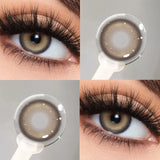 Yeknu  1Pair New Myopia Colorld Contact Lenses With Degree Cleopatra Series 2.0 Lenses Natural Brown Big Eyes Gray Contacts