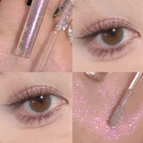 Yeknu  1pc Liquid Eyeshadow Super Shine Pink Pearlescent Glitter Eyeliner Long Lasting Waterproof Eye Shadow Glitter Party Eye Makeup