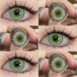 Yeknu  Contact Lenses Cosmetic Green Contact Lenses Makeup Colored Pupils Cosplay Lenses Cosmetics Beauty Woman Colored Lenses
