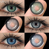 Yeknu  Daily Colored Contact Lenses Myopia 1 Day Disposable Colored Pupils Green Eye Contacts Gray Natural Fashion Lenses