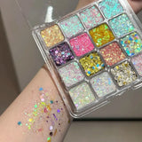 Yeknu  Magic Sparkle 16 Color Eyeshadow Palette Pearl Matte Korean Cosmetics Christmas Gift for Girls
