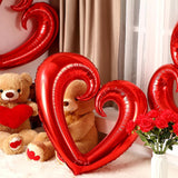 Yeknu  5Pcs Giant Foil Heart Balloon Romantic 40Inch Hook Heart Shaped Balloon Valentines Day Gift Wedding Decoration Birthday Supplies