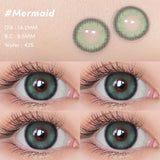 Yeknu  Green Colored Contact Lenses 1 Pair | Y2K Summer Festival Essential, Ideal for Selfie & Street Shooting, Fashionable