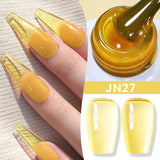 Yeknu  Jelly Transparent Gel Nail Polish Nude Pink  Color UV Soak Off Gel Varnish Jade Nail Art Gel 10ml Design Manicure