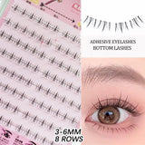 Yeknu  Self-Adhesive False Eyelashes 8 Rows - Glue-Free, Natural Look, Reusable & Easy Apply for Daily/Party Makeup (8-Pack)
