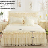 Yeknu  1 Piece Lace Bed Skirt +2pieces Pillowcases bedding set Princess Bedding Bedspreads sheet Bed For Girl bed Cover King/Queen size