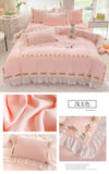 Yeknu Princess Style Korean Bed Skirt Bed Sheet Embroidered Ruffle Lace Quilt Cover Ins Bedding For Girls Luxury Home Textiles