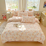 Yeknu  Cotton printing four-piece quilt cover student dormitory single bed sheet bedding three-piece set