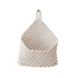 Yeknu  Handmade Macrame Hanging Storage Basket Magazine Flower Organizer Pouch Small Stuff Organization Home Room Cafe Shop Decor