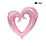Yeknu  5Pcs Giant Foil Heart Balloon Romantic 40Inch Hook Heart Shaped Balloon Valentines Day Gift Wedding Decoration Birthday Supplies