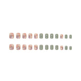 Yeknu  24pcs Spring Floral Print Press on Nails Small Fresh Flowers Manicure Wearable Nail for Women and Girls False Nail