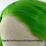 Yeknu  Green Wig Loose Curly Synthetic Hair Free Part Natural Hairline Long Curly Wavy 13X4 Colored Wigs for Women Daily Party Cosplay