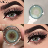 Yeknu  Color Contact Lenses For Eye Cosmetic Black Lens Makeup Beauty Green Eyes Contact Natural Brown Contact Eyes Makeup