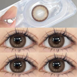 Yeknu  2PCS Myopia Eye Brown Lenses Contact Lenses for Eye Natural Brown Pupils Beauty Cosmetic Contacts Color Lenses Yearly