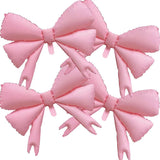 Yeknu  Pink Bow Birthday Decorations Pink Heart Star Foil Balloons Girls Women Bow Party Coquette Birthday Decors Baby Shower Supplies