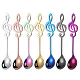 Yeknu  10pcs 304 Stainless Steel Musical Notes Coffee Spoon Stirring Cup Spoon Music Stick Ice Cream Gift Spoon