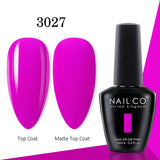 Yeknu  15ml Gel Nail Polish LED Semi-permanent Summer Varnish UV Vernis Blue Color Enamels For Nails Gellak Top Coat Base Polish