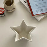Yeknu Creative Solid Color Star Ceramic Bowl Cute Children's Tableware Salad Fruit Plate Restaurant Cooking Dishes Kitchen Utensils