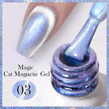 Yeknu  Gold Reflective Moonlight Gel Nail Polish Cat Magnetic Aurora Spar Glitter Semi-Permanant Varnish Nail Art Magnetic
