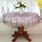 Yeknu  New Lace Tablecloth Pastoral round tablecloth Dining table cloths Home Embroidery table cover rose gold decoration house towel