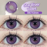 Yeknu  2PCS Myopia Beauty Colored  Contact Lenses Purple Halloween Makeup Lens Fashion Pupils Big Eye Lenses Natural Blue Lense