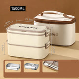Yeknu  1500ml Portable Stainless Steel 316 Thermal Lunch Box With Insulation Bag Leak-Proof Bento Box Adult Student Food Container