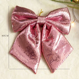 Yeknu  Cisas Decorative Gold Sequin Large  Knot Hanging Ornament Winter Inclination High End Festive Supplies Gifts