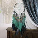 Yeknu  Creative Dream Catcher Wall Hanging Decoration Peacock Feathers Glow in the Dark Beads High End Wall Hanging Ornament