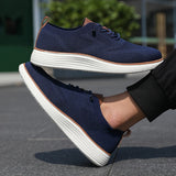 Yeknu  Men's Vulcanized Shoes Simple and High-quality Design Breathable Mesh Cool Flat Shoes Outdoor Activities Daily Hiking Men Shoes