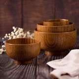 Yeknu  Japanese Sour Jujube Wood Bowl Adult and Children's Wood Bowl Kitchen Food Containers Rice Salad Noodles Bowl HouseholdTableware