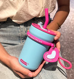 Yeknu  580ml Fashion Stainless Steel 316 Coffee Mug With Straw Large Capacity Leak-Proof  Vacuum Flask Cold Drink Bottle Travel Tumbler