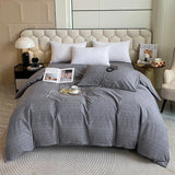 Yeknu  Japanese 100% Cotton Brushed Single Duvet Cover Striped Plaid Quilt Cover for Dorm Home Skin-Friendly Bedding for All Seasons