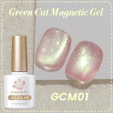 Yeknu  10ml Black Glass Cat Magnetic Gel Nail Polish Ultra Shine Gold Silver Glitter Soak Off UV LED Gel Nail Art Varnish