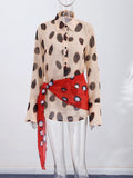 Yeknu  Sexy Polk Dot Leopard Printed Women's Skirts Lace-Up Hip Package Lady Skirt Summer Autumn Fashion Female Streetwear New