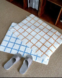 Yeknu  Plaid Striped  Fluffy  Bathroom Rug Bedside Carpet Function Entrance Floor Mat Anti Slip Pad Aesthetic Home