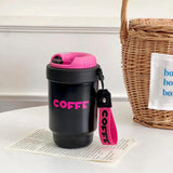 Yeknu  500ml Women'S Letter Double Drink Coffee Cup 316 Stainless Steel Insulated Cup Water Cup Gift Cup For Students