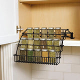 Yeknu  Kitchen Pull Down Cabinet 3 Tier Spice Rack Organizer Metal Storage Shelf Stand