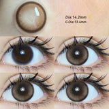 Yeknu  2pcs Gradient Green Contact Lenses Natural Color Pupils Coffee Pearl Lenses Makeup Color Eye Lenses Brown Lens Gray Lens