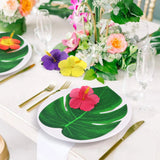 Yeknu  Hawaiian Luau Party Decorations Artificial Tropical Monstera Leaves and Hibiscus Flowers for Summer Beach Jungle Theme Birthday