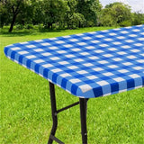 Yeknu  Olanly Rectangle Vinyl Table Cover Stretch Waterproof Table Covers Fitted Tablecloth For Home Party Camping Table Cloth Outdoor