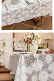Yeknu 2025 new lace tablecloth modern simple hollow jacquard table cover atmosphere dessert table coffee table