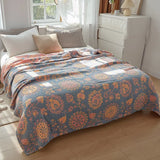 Yeknu  100% Cotton Muslin Bed Cover Breathable Muslin Bedspread Home Textile Adult Kids Jaccquard Sofa Bed Throw Blankets Bedsheet