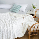 Yeknu  Thickened Bubble Fleece Blanket Double Layer Arctic Fleece Throw Blanket Conditioning Sofa Rabbit Fur Nap Flannel Blanket