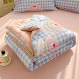 Yeknu Washed Double Gauze Spring Summer Quilt Queen Grade A Lightweight Comforter Soya Fibre Filling Soft Breathable Summer Blanket