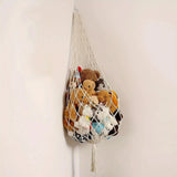 Yeknu  Stuffed Animal Storage Macrame Hammock, Large - Boho Room Decor Toy Storage Corner Hanging Plushie Stuffed Animal Net Organizer