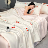 Yeknu  new washed ice silk summer quilt four-piece air conditioner quilt four-piece summer cool ice silk summer quilt